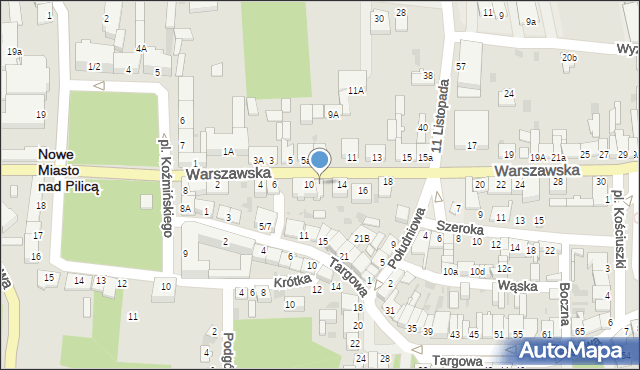 Nowe Miasto nad Pilicą, Warszawska, 12, mapa Nowe Miasto nad Pilicą