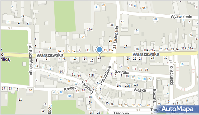 Nowe Miasto nad Pilicą, Warszawska, 18, mapa Nowe Miasto nad Pilicą