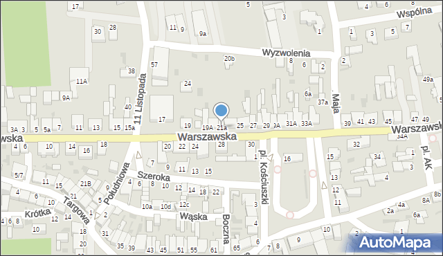 Nowe Miasto nad Pilicą, Warszawska, 21a, mapa Nowe Miasto nad Pilicą
