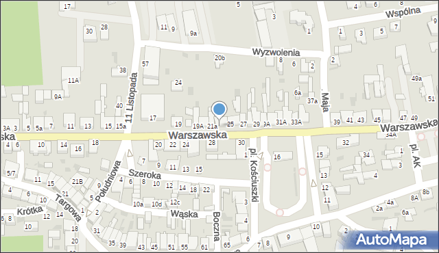 Nowe Miasto nad Pilicą, Warszawska, 23, mapa Nowe Miasto nad Pilicą