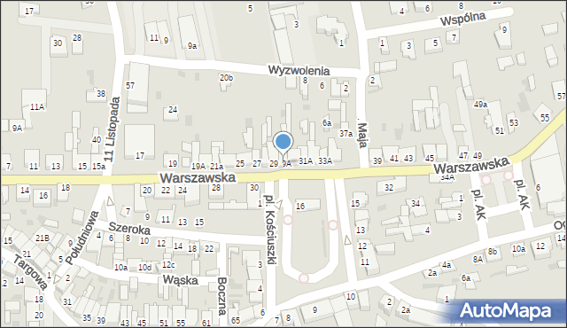 Nowe Miasto nad Pilicą, Warszawska, 29A, mapa Nowe Miasto nad Pilicą