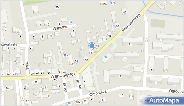 Nowe Miasto nad Pilicą, Warszawska, 57, mapa Nowe Miasto nad Pilicą