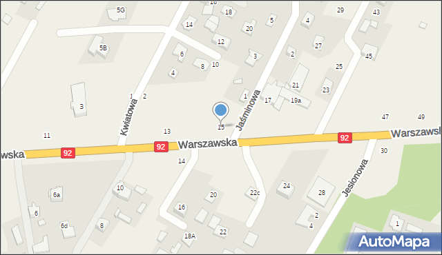 Nowe Osiny, Warszawska, 15, mapa Nowe Osiny