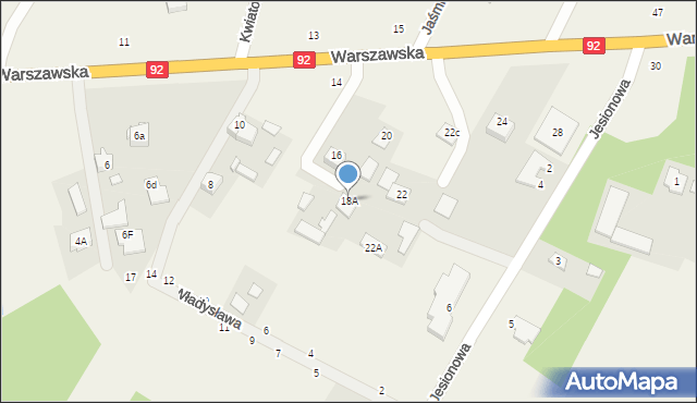 Nowe Osiny, Warszawska, 18A, mapa Nowe Osiny