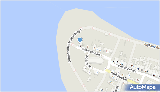 Nowe Warpno, Warszawska, 1, mapa Nowe Warpno