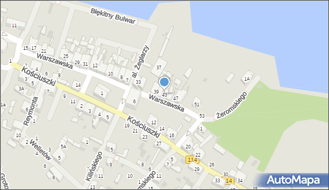 Nowe Warpno, Warszawska, 43, mapa Nowe Warpno