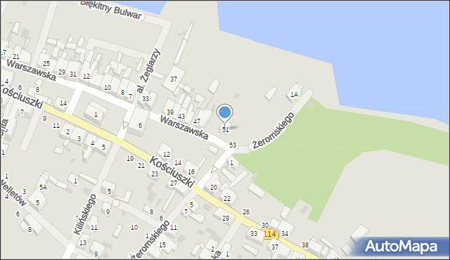 Nowe Warpno, Warszawska, 51, mapa Nowe Warpno