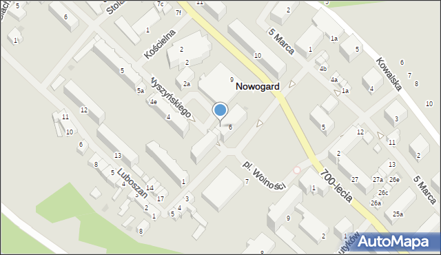 Nowogard, Warszawska, 23, mapa Nowogard