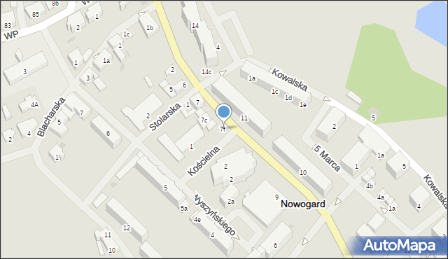 Nowogard, Warszawska, 7f, mapa Nowogard