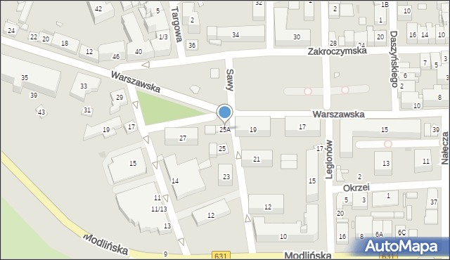 Nowy Dwór Mazowiecki, Warszawska, 25A, mapa Nowy Dwór Mazowiecki