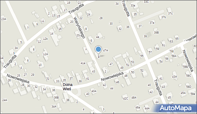 Nysa, Waryńskiego Ludwika, 4, mapa Nysy