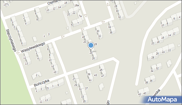 Nysa, Wasylewskiego Stanisława, 24, mapa Nysy