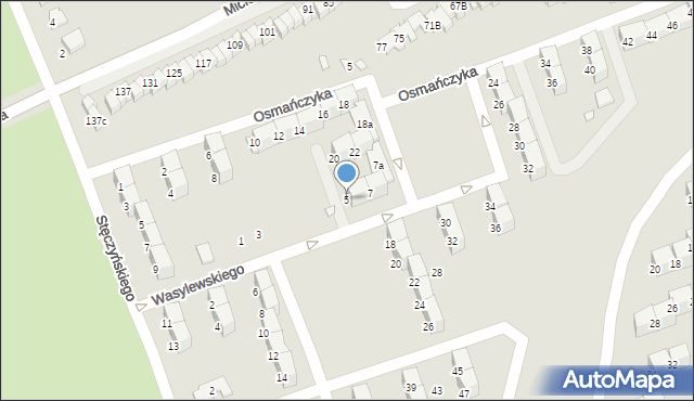 Nysa, Wasylewskiego Stanisława, 5, mapa Nysy