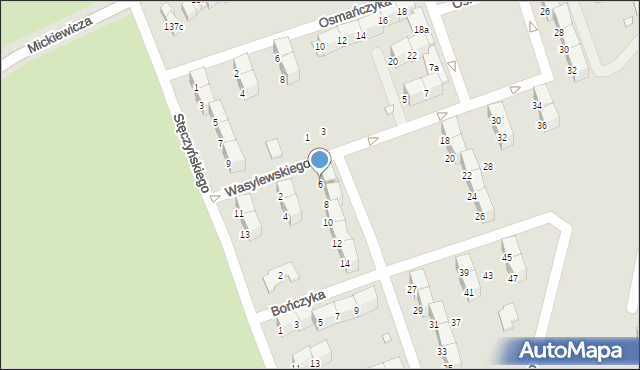 Nysa, Wasylewskiego Stanisława, 6, mapa Nysy
