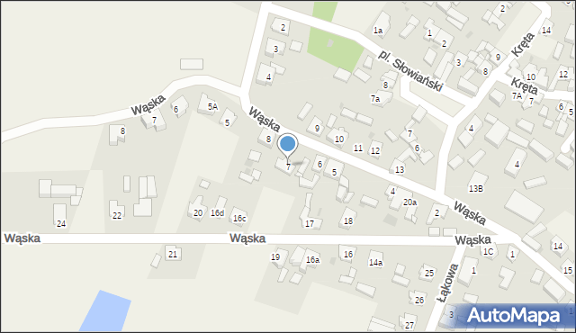 Obra, Wąska, 7, mapa Obra