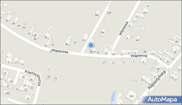 Olkusz, Wapienna, 20, mapa Olkusz