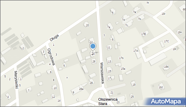 Olszewnica Stara, Warszawska, 24, mapa Olszewnica Stara