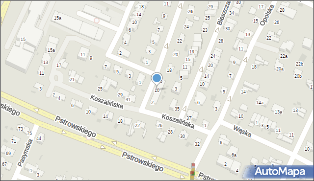 Olsztyn, Walecznych, 10, mapa Olsztyna