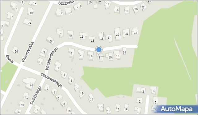 Olsztyn, Wadowskiego Stanisława, 8, mapa Olsztyna