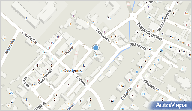 Olsztynek, Warszawska, 10, mapa Olsztynek