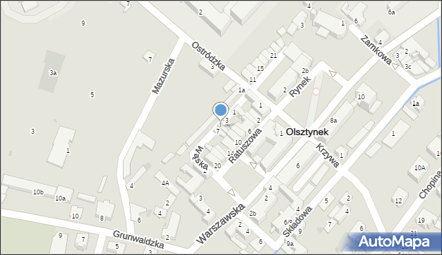 Olsztynek, Wąska, 5, mapa Olsztynek