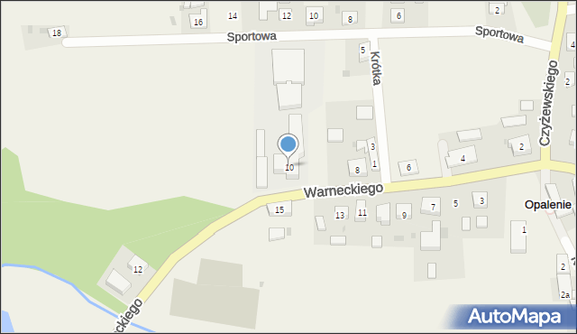 Opalenie, Warneckiego Ludwika, ks., 10, mapa Opalenie
