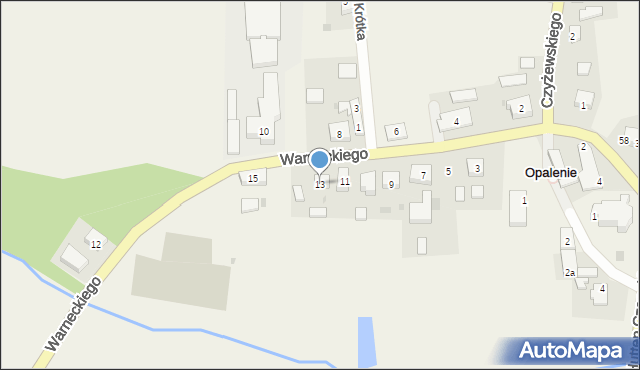 Opalenie, Warneckiego Ludwika, ks., 13, mapa Opalenie