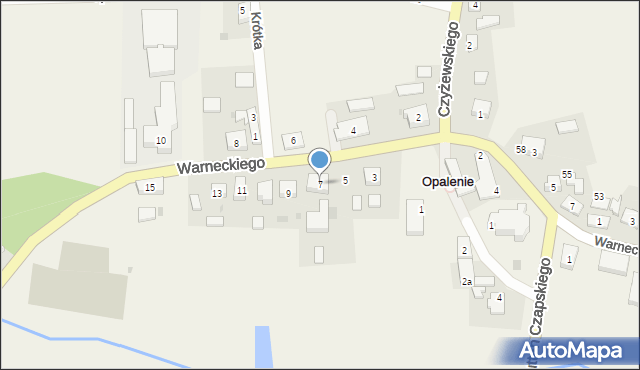 Opalenie, Warneckiego Ludwika, ks., 7, mapa Opalenie