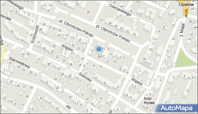 Opatów, Wąska, 16, mapa Opatów
