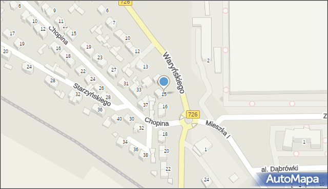 Opoczno, Waryńskiego Ludwika, 15, mapa Opoczno