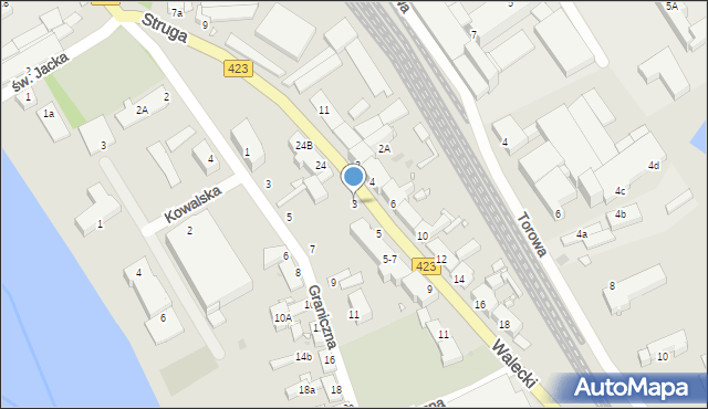 Opole, Walecki Józefa, 3, mapa Opola