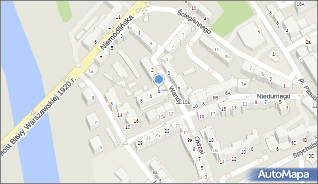 Opole, Wandy, 4, mapa Opola