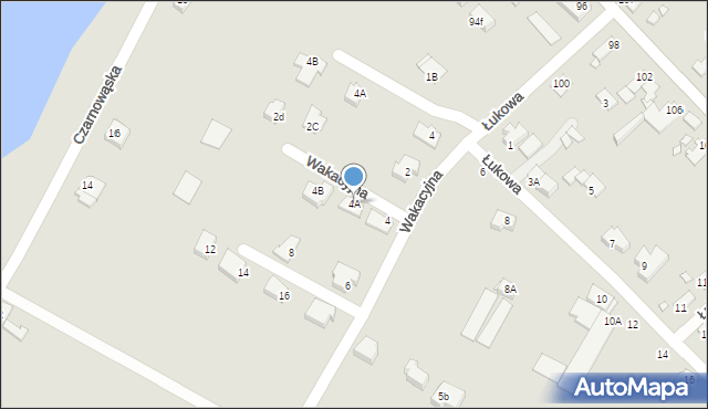 Opole, Wakacyjna, 4A, mapa Opola