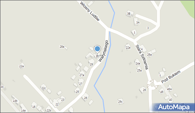 Orzesze, Waryńskiego Ludwika, 30, mapa Orzesze