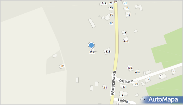 Osieck, Warszawska, 82A, mapa Osieck