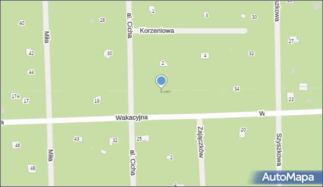 Osiedle Wilga, Wakacyjna, 21a, mapa Osiedle Wilga