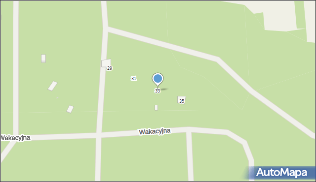 Osiedle Wilga, Wakacyjna, 33, mapa Osiedle Wilga