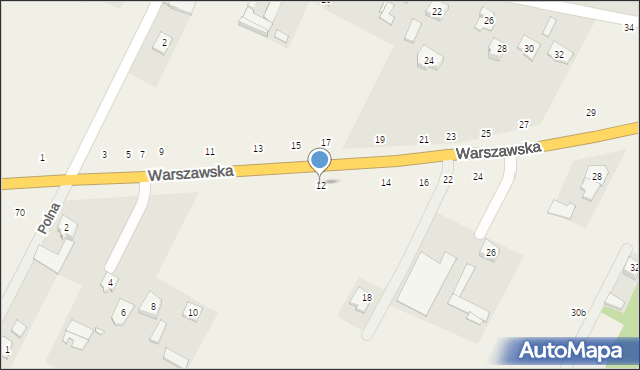 Osiny, Warszawska, 12, mapa Osiny