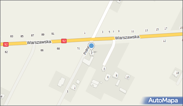 Osiny, Warszawska, 2, mapa Osiny