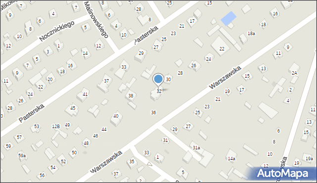 Ostrów Mazowiecka, Warszawska, 32, mapa Ostrów Mazowiecka