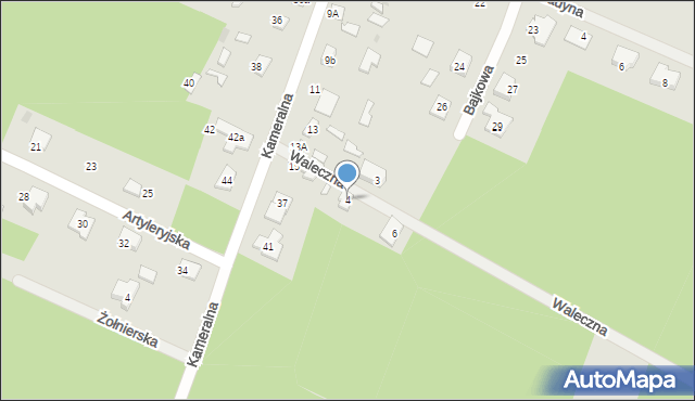 Ostrów Mazowiecka, Waleczna, 4, mapa Ostrów Mazowiecka