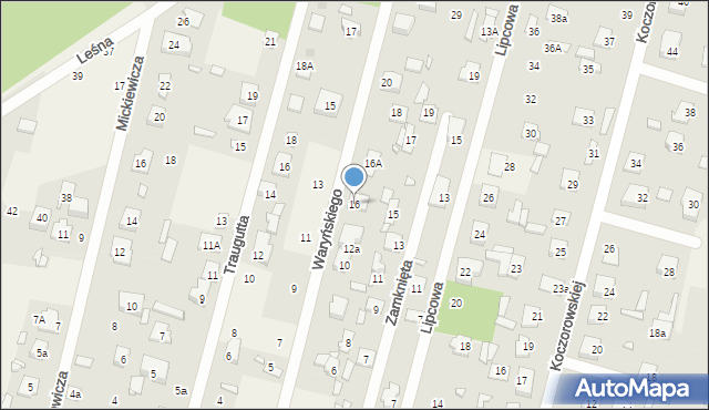 Ostrówek, Waryńskiego Ludwika, 16, mapa Ostrówek