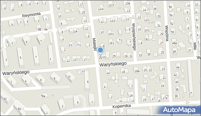 Ostrowiec Świętokrzyski, Waryńskiego Ludwika, 21, mapa Ostrowiec Świętokrzyski