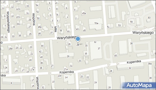 Ostrowiec Świętokrzyski, Waryńskiego Ludwika, 28, mapa Ostrowiec Świętokrzyski