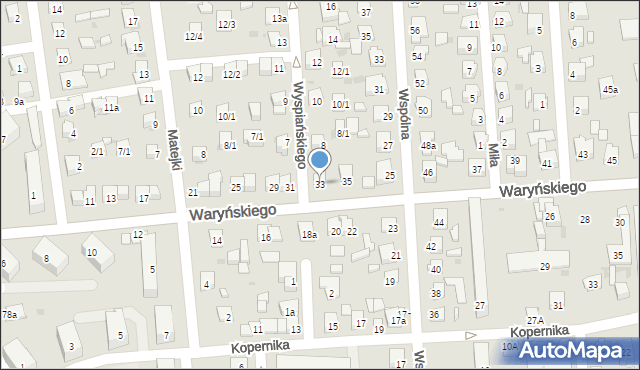 Ostrowiec Świętokrzyski, Waryńskiego Ludwika, 33, mapa Ostrowiec Świętokrzyski