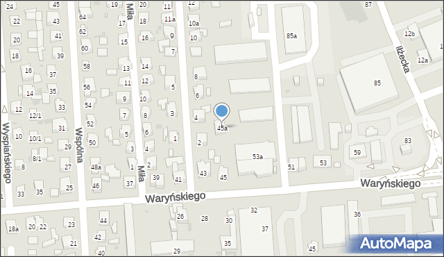 Ostrowiec Świętokrzyski, Waryńskiego Ludwika, 45a, mapa Ostrowiec Świętokrzyski