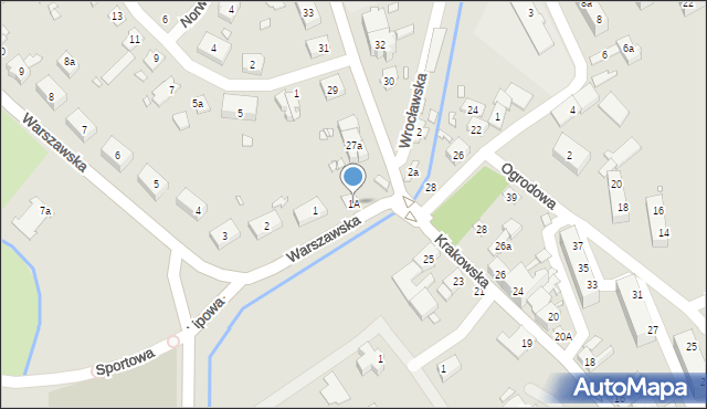 Otmuchów, Warszawska, 1A, mapa Otmuchów