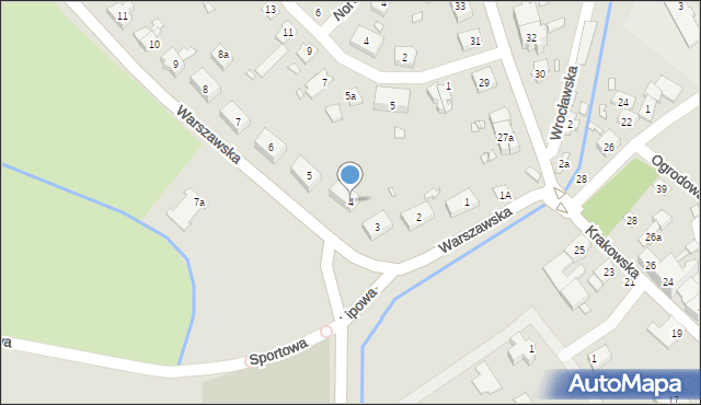 Otmuchów, Warszawska, 4, mapa Otmuchów