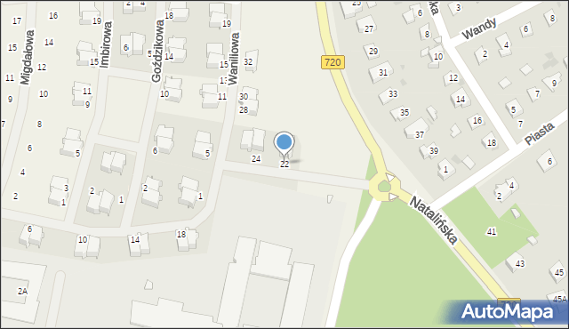 Otrębusy, Waniliowa, 22, mapa Otrębusy