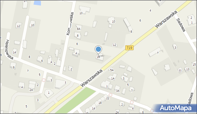 Otrębusy, Warszawska, 16, mapa Otrębusy